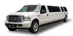 Chauffeur stretched white Jeep Expedition limousine hire in UK