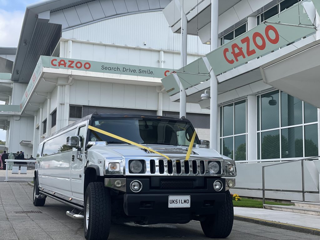 White stretch Hummer limousine ready for an evening pick-up