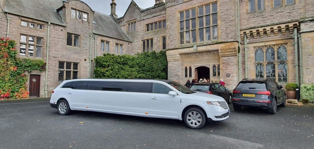 White Lincoln stretch limousine