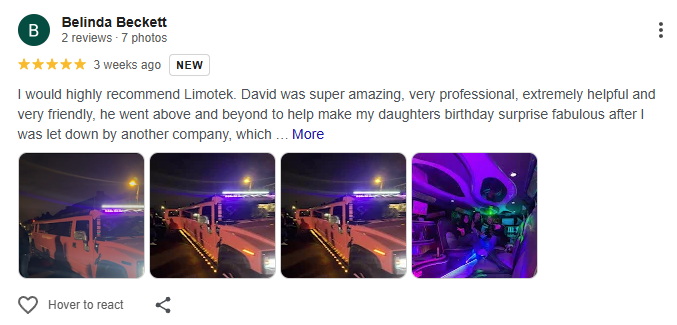 limo hire Camden review