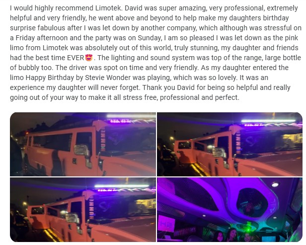 Belinda's limo hire London review